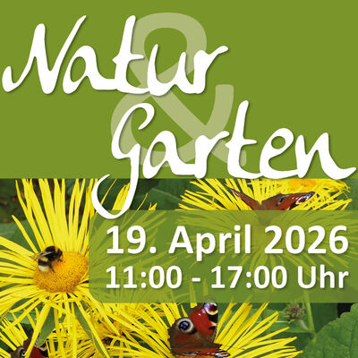 Bild vergr&ouml;&szlig;ern: Ein Bild mit Veranstaltungshinweis und Blumen