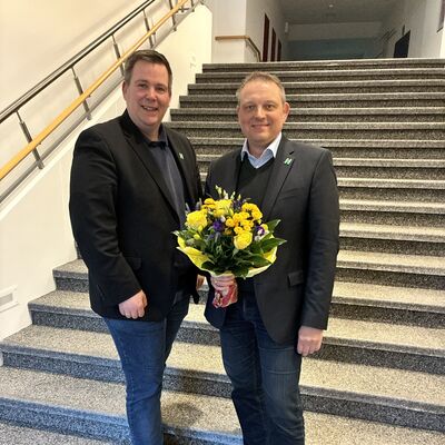 v. l. n. r.: B&uuml;rgermeister Florian Eiben, Erster Stadtrat Marcus Aukskel