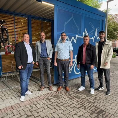 Er&ouml;ffnung der Fahrradabstellanlage am Markt